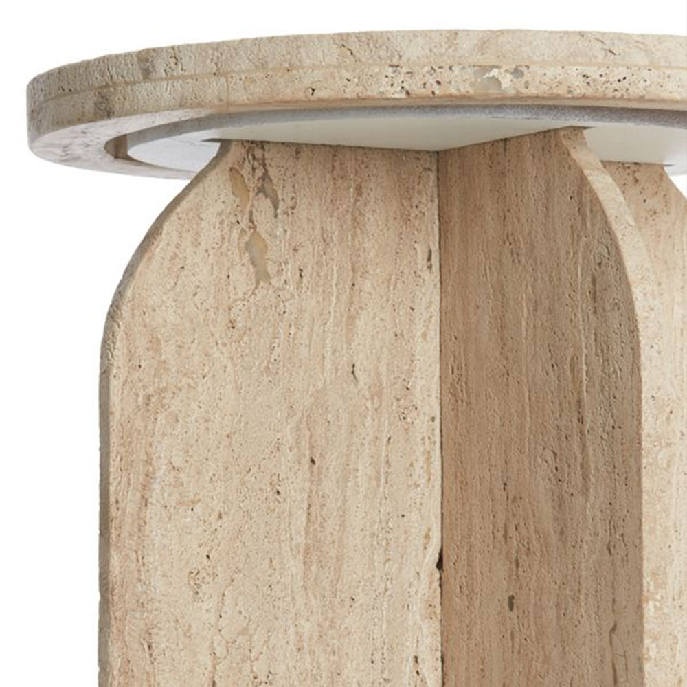 OTINIA Side Table – Ø41 x 56 cm – Travertine Sand
