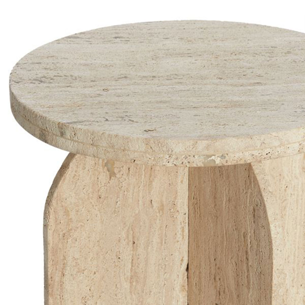 OTINIA Side Table – Ø41 x 56 cm – Travertine Sand