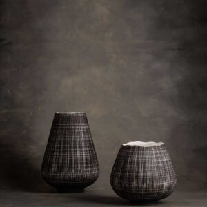 Flower pot COCOON line L black