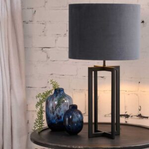 Base de lámpara MACE 21x21x46 cm – Negro mate